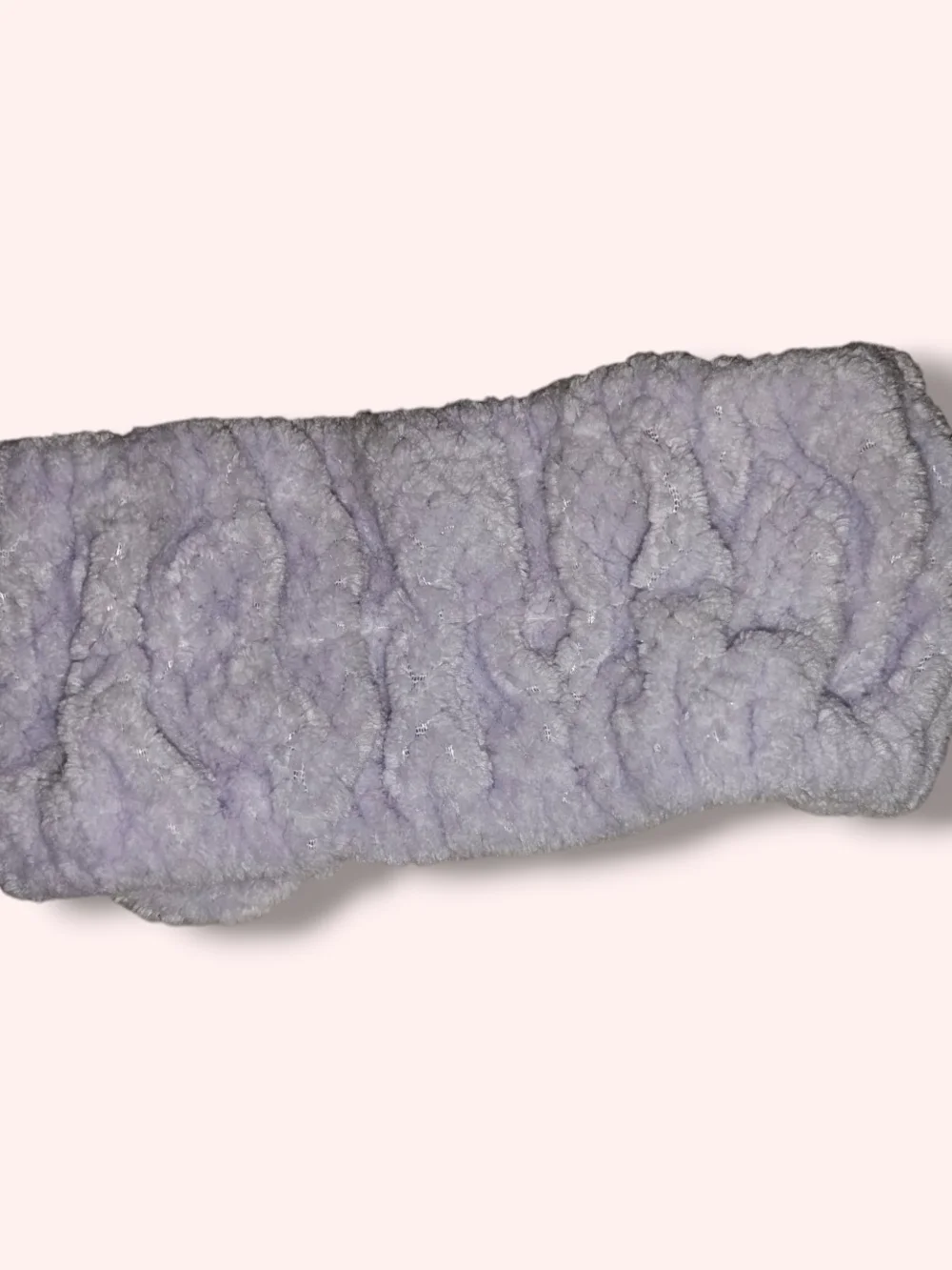Lavender Pearl-Embellished Plush Hairband